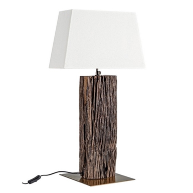Lampada da tavolo in legno teak