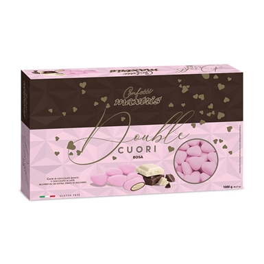 Confetti Maxtris Cuori Rosa Al Cioccolato Bianco